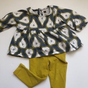 Tea Collection pear print outfit tunic and pants
